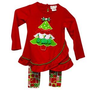 Emily Rose Appliqué CHRISTMAS Outfit ~ Long-Sleeve Shirt + Leggings